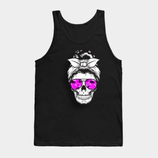 Tough chick skull Tank Top